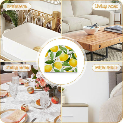 Napkin Holder Bright Yellow Lemons Tissue Paper Holder Set of 2 Dispenser U Shape Napkins Serviette Holders Shelf for Kitchen Dining Room Table Decor