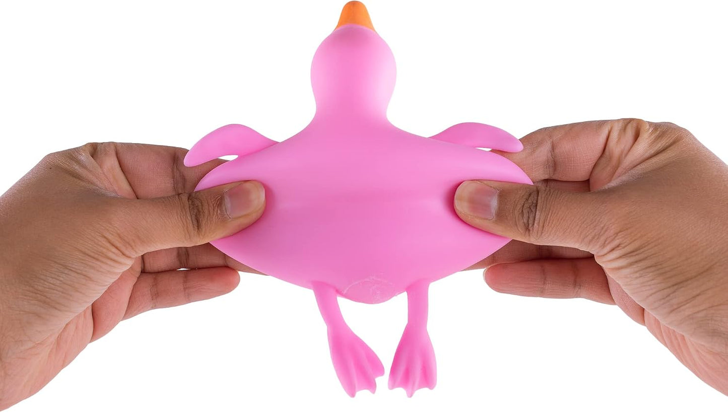 Stress Relief Squeezing Rubber Jelly Ducks for Kids and Adults - Anti-Stress, Help Anxiety and Improve Focus, ADHD Sensory Toys Gift Set for Classroom Prize, Party Goodie Bag (6 Pack)