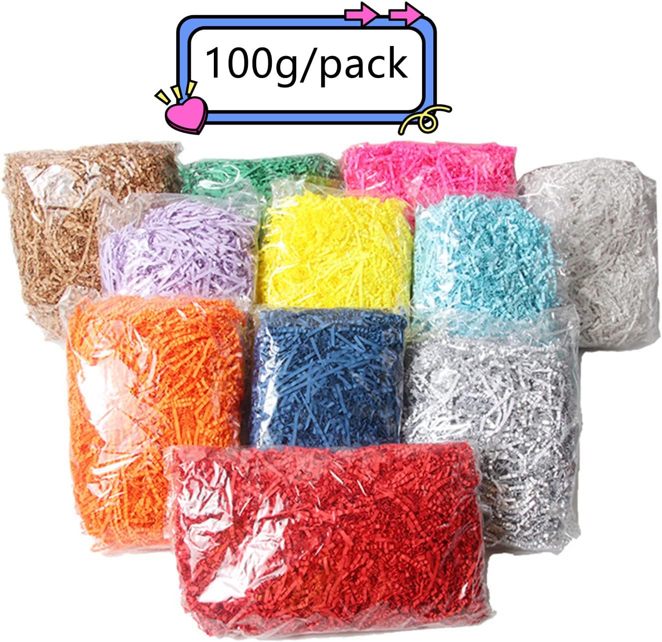 Crinkle Cut Paper Shred Filler, Shredded Paper for Gift Box, Crinkle Paper Cut Paper Easter Grass Tissue Paper for Gift Wrapping & Basket Filling（Light Yellow）