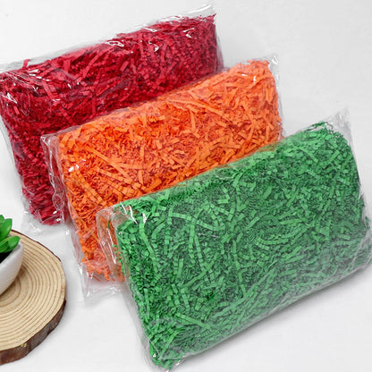 Crinkle Cut Paper Shred Filler, Shredded Paper for Gift Box, Crinkle Paper Cut Paper Easter Grass Tissue Paper for Gift Wrapping & Basket Filling（Light Yellow）