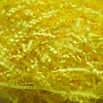Crinkle Cut Paper Shred Filler, Shredded Paper for Gift Box, Crinkle Paper Cut Paper Easter Grass Tissue Paper for Gift Wrapping & Basket Filling（Light Yellow）