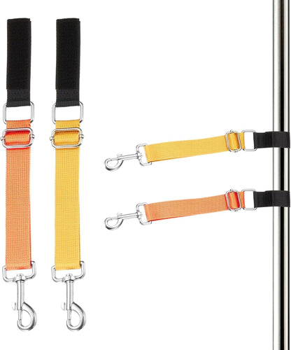 Dog Grooming Loop, Dog Grooming Harness Table Arm Accessories Adjustable Secure and Stable Extender Bathing Restraint Leashes (Yellow/Orange, 2 Pcs), for Pet Bathing