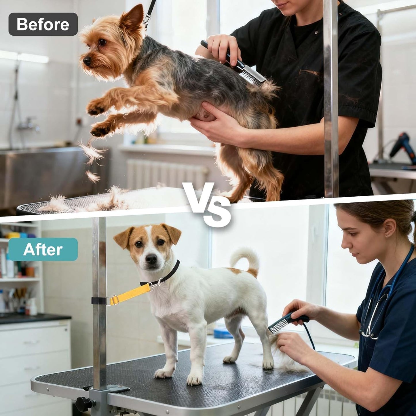 Dog Grooming Loop, Dog Grooming Harness Table Arm Accessories Adjustable Secure and Stable Extender Bathing Restraint Leashes (Yellow/Orange, 2 Pcs), for Pet Bathing