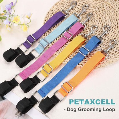 Dog Grooming Loop, Dog Grooming Harness Table Arm Accessories Adjustable Secure and Stable Extender Bathing Restraint Leashes (Yellow/Orange, 2 Pcs), for Pet Bathing