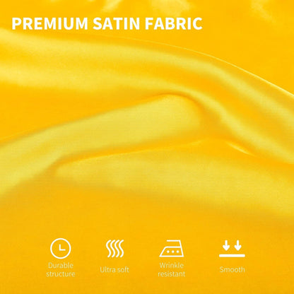 16 Pack Square Satin Napkin Bright Silk Table Napkin Soft Smooth Fabric Table Napkin for Wedding Banquet Party Decoration, Yellow, 20 x 20 Inch