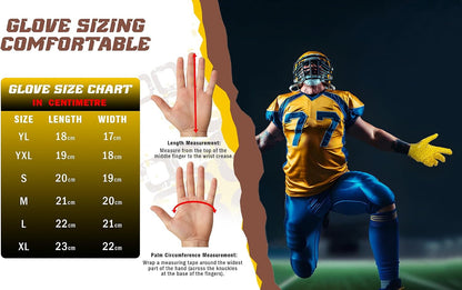 GripX Pro Football Gloves – Sticky Grip Receiver Gloves for Adults & Youth | All-Weather Nano Sweet Palm, Breathable Stretch Fabric, Secure Wrist Fit – Yellow
