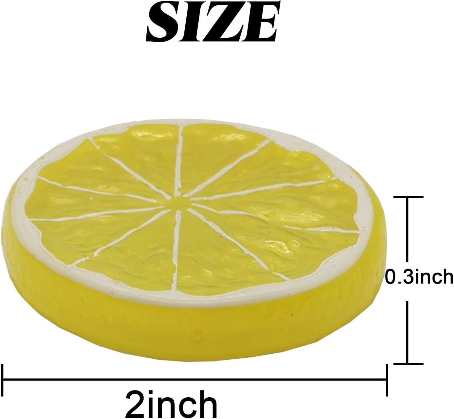 40PCS Simulation Lemon Slices Plastic Fake Artificial Fruit Mini Small Model Party Kitchen Wedding Decoration Slices Lifelike Decorative Fake Fruit(Yellow)