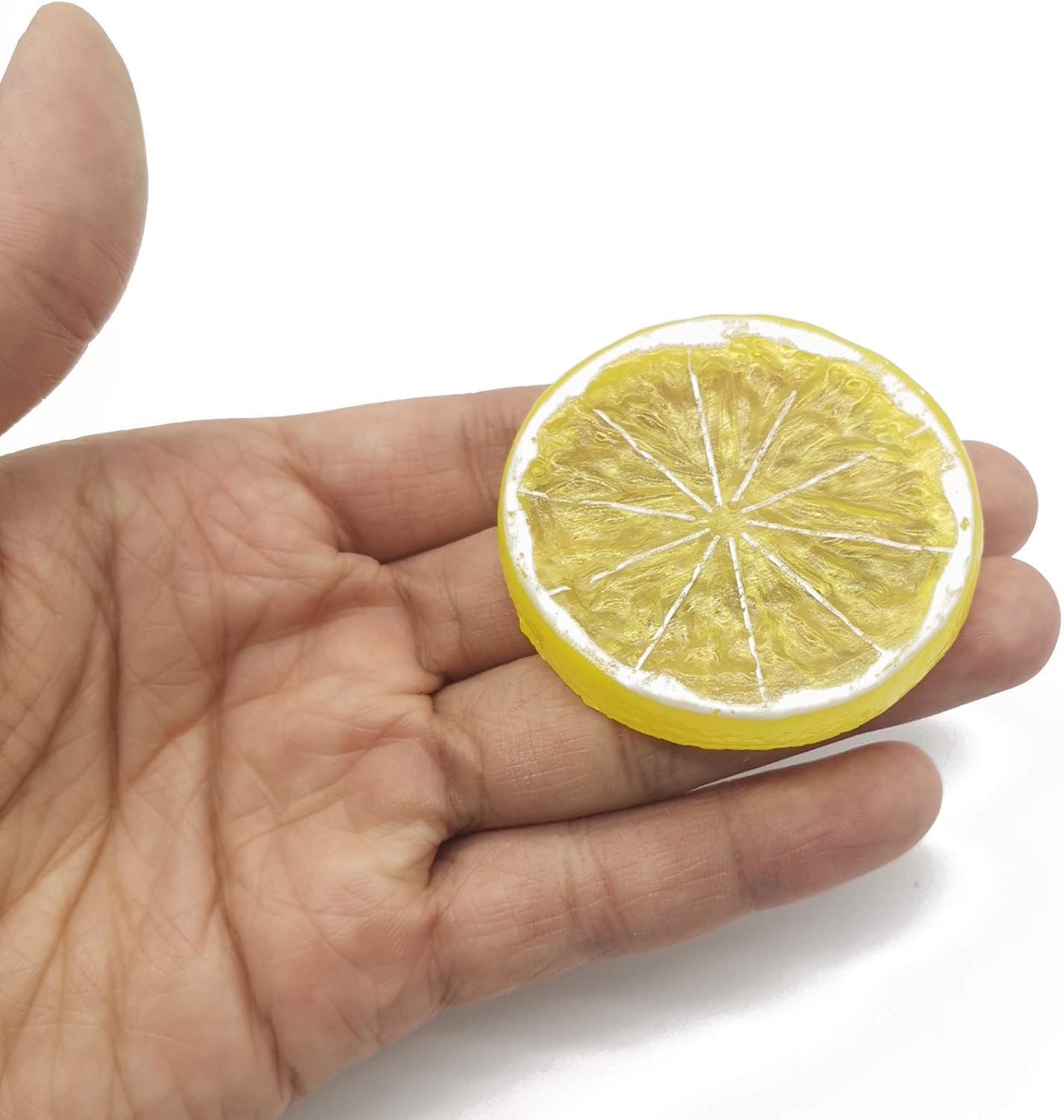 40PCS Simulation Lemon Slices Plastic Fake Artificial Fruit Mini Small Model Party Kitchen Wedding Decoration Slices Lifelike Decorative Fake Fruit(Yellow)