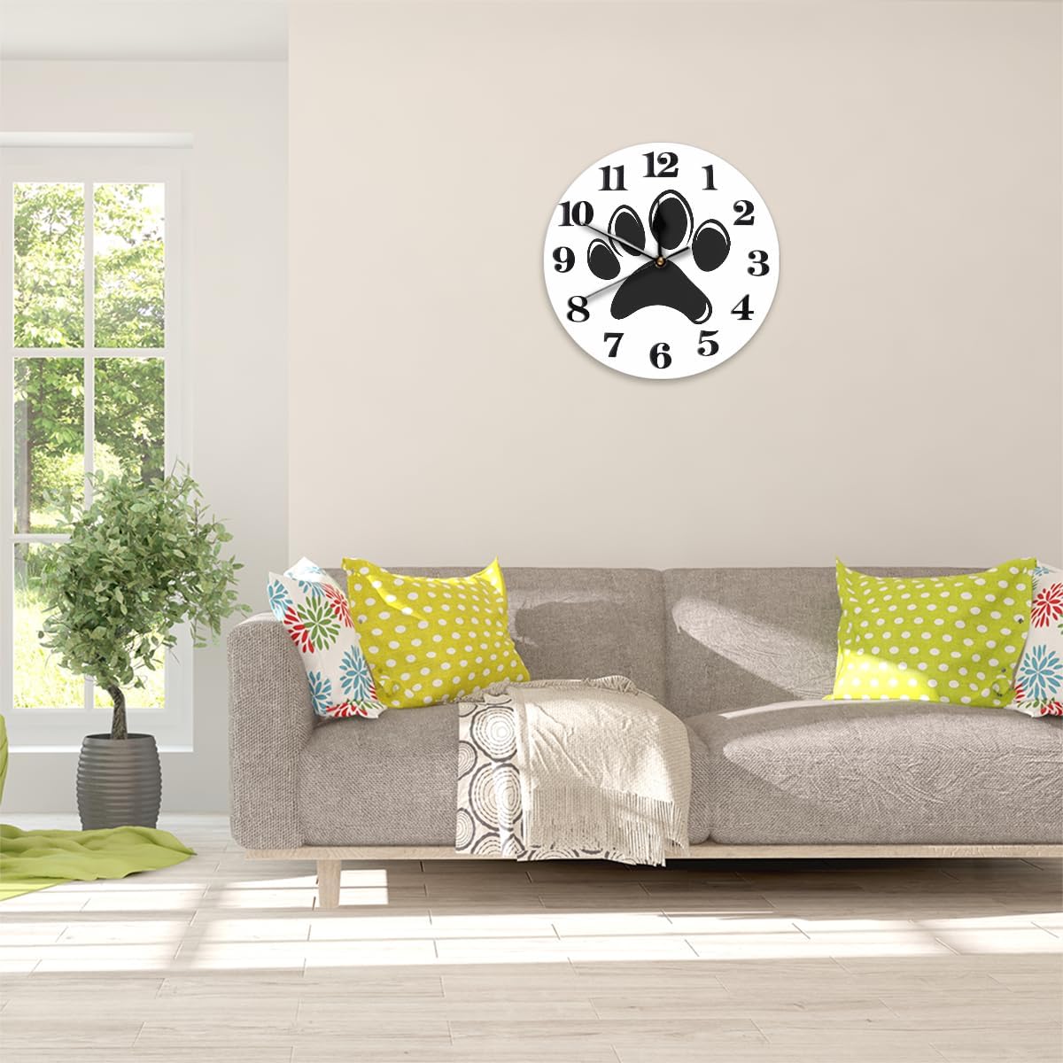 Yellow Lemon Wall Clock Battery Operated 10 in Round Wall Clocks Slilent Non Ticking Quartz Analog Clock for Bedroom Kids Living Room Classroom Decor
