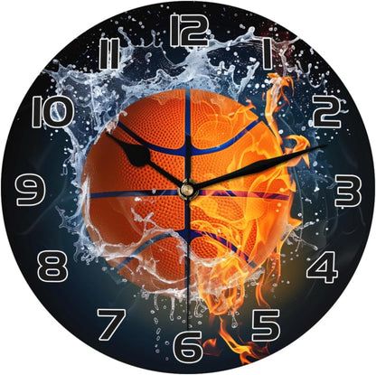 Yellow Lemon Wall Clock Battery Operated 10 in Round Wall Clocks Slilent Non Ticking Quartz Analog Clock for Bedroom Kids Living Room Classroom Decor