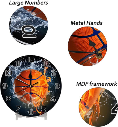 Yellow Lemon Wall Clock Battery Operated 10 in Round Wall Clocks Slilent Non Ticking Quartz Analog Clock for Bedroom Kids Living Room Classroom Decor