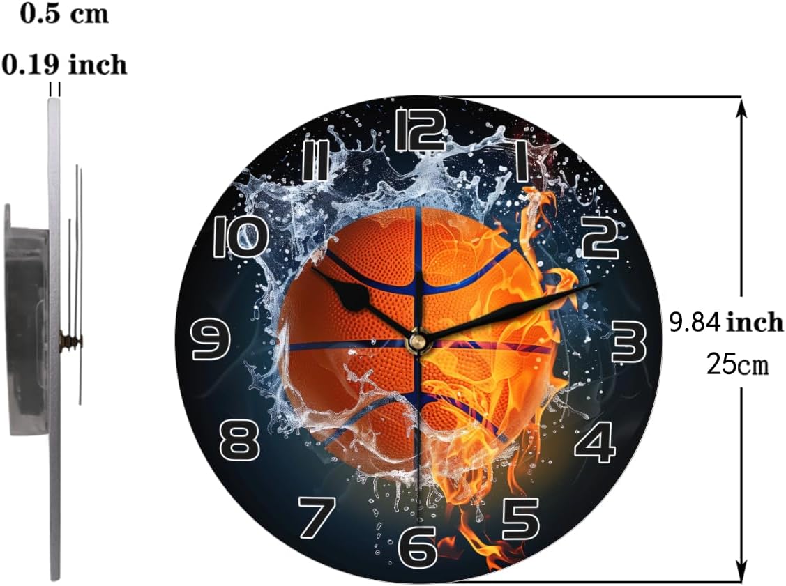 Yellow Lemon Wall Clock Battery Operated 10 in Round Wall Clocks Slilent Non Ticking Quartz Analog Clock for Bedroom Kids Living Room Classroom Decor
