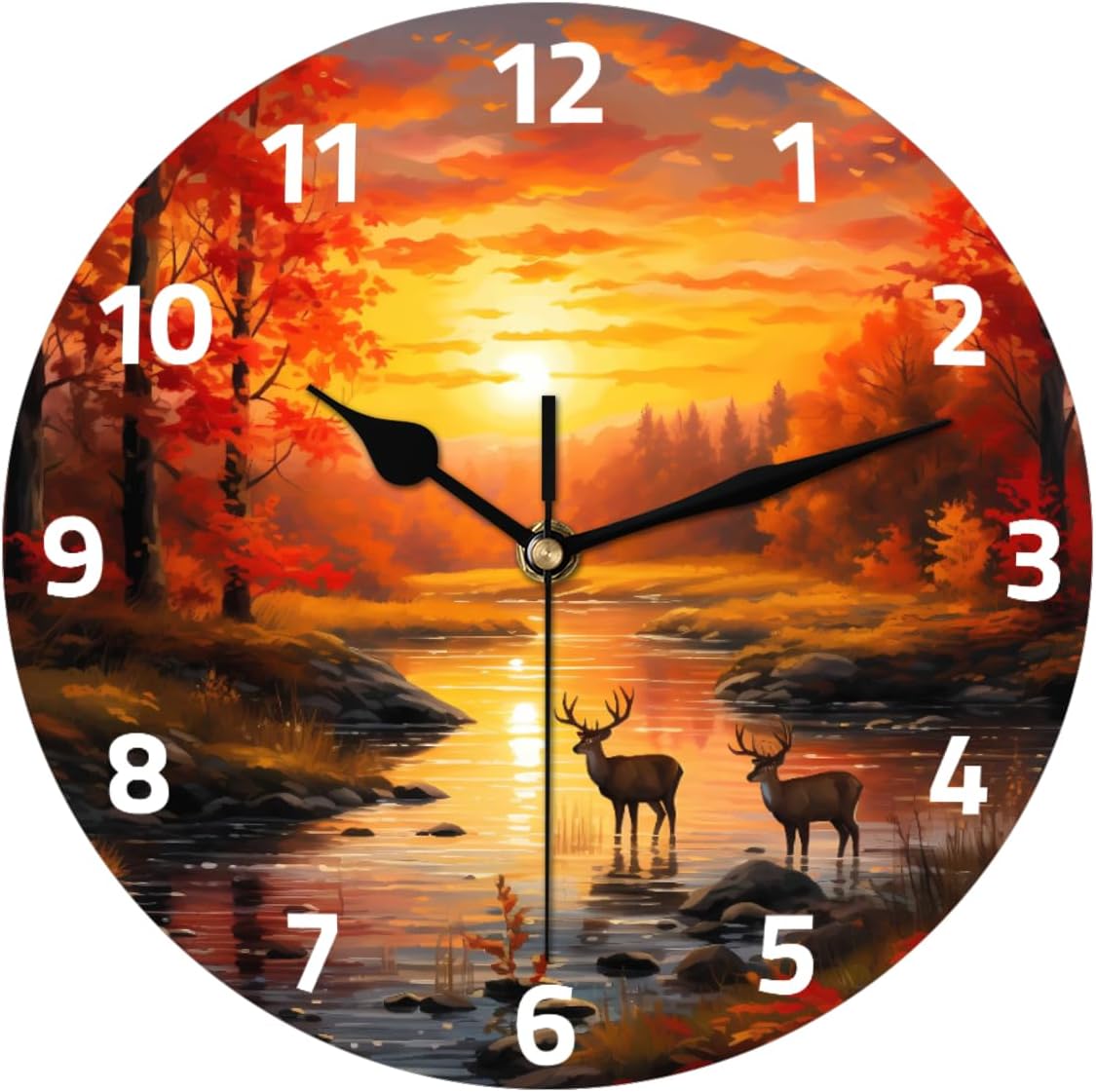 Yellow Lemon Wall Clock Battery Operated 10 in Round Wall Clocks Slilent Non Ticking Quartz Analog Clock for Bedroom Kids Living Room Classroom Decor