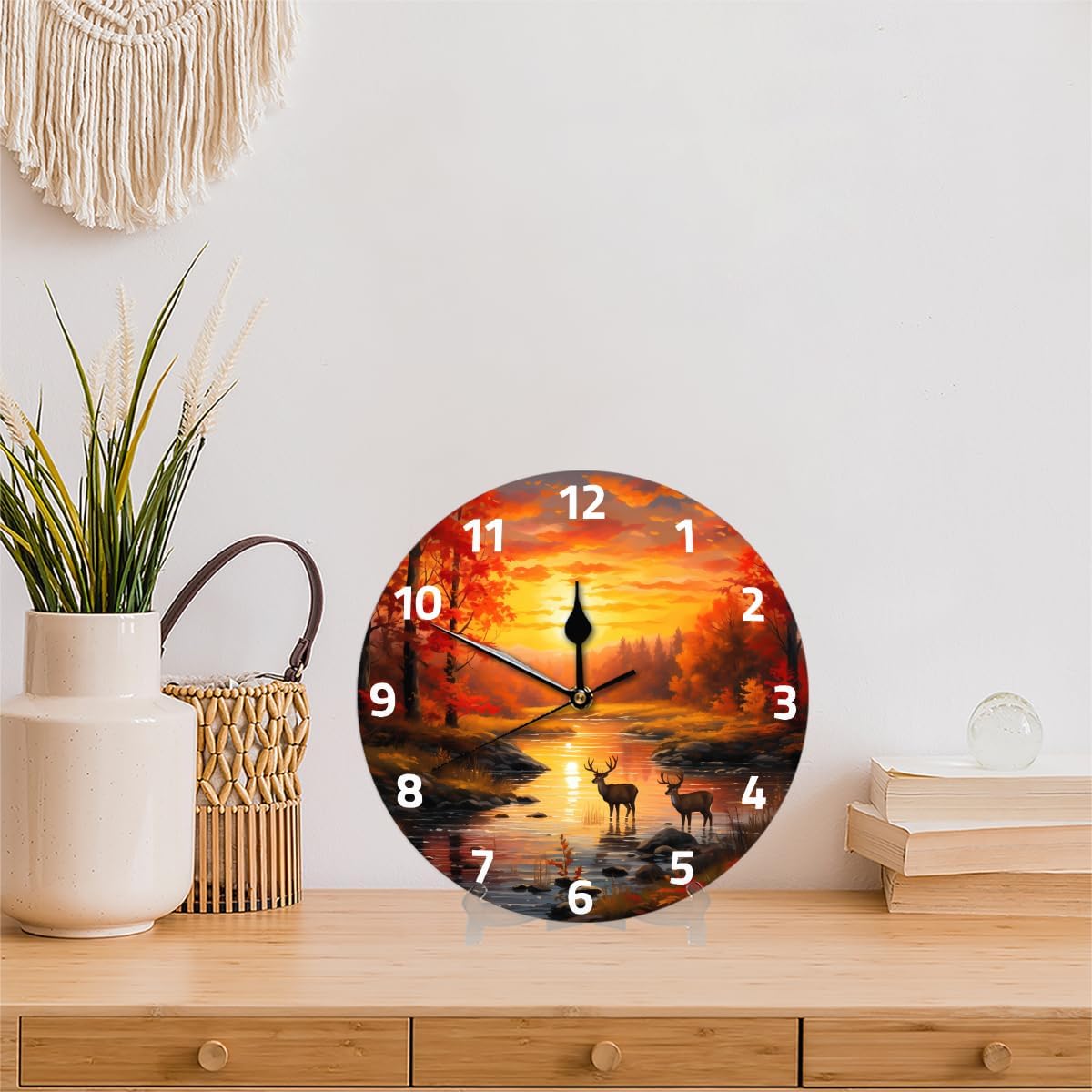 Yellow Lemon Wall Clock Battery Operated 10 in Round Wall Clocks Slilent Non Ticking Quartz Analog Clock for Bedroom Kids Living Room Classroom Decor