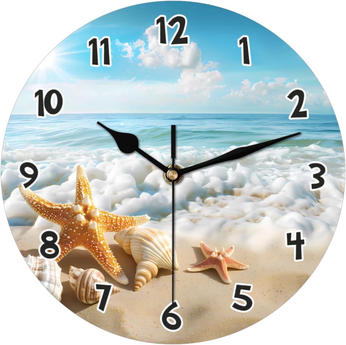 Yellow Lemon Wall Clock Battery Operated 10 in Round Wall Clocks Slilent Non Ticking Quartz Analog Clock for Bedroom Kids Living Room Classroom Decor