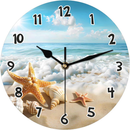Yellow Lemon Wall Clock Battery Operated 10 in Round Wall Clocks Slilent Non Ticking Quartz Analog Clock for Bedroom Kids Living Room Classroom Decor