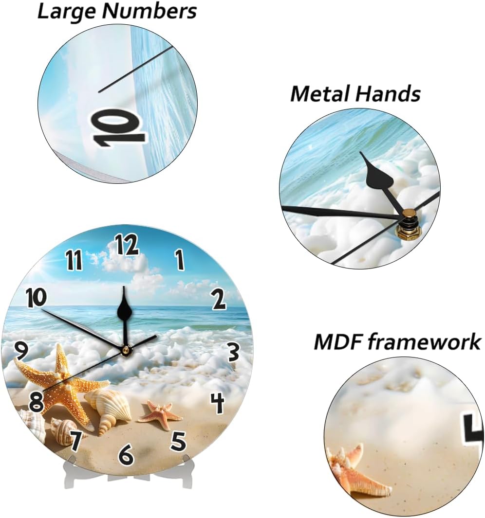 Yellow Lemon Wall Clock Battery Operated 10 in Round Wall Clocks Slilent Non Ticking Quartz Analog Clock for Bedroom Kids Living Room Classroom Decor