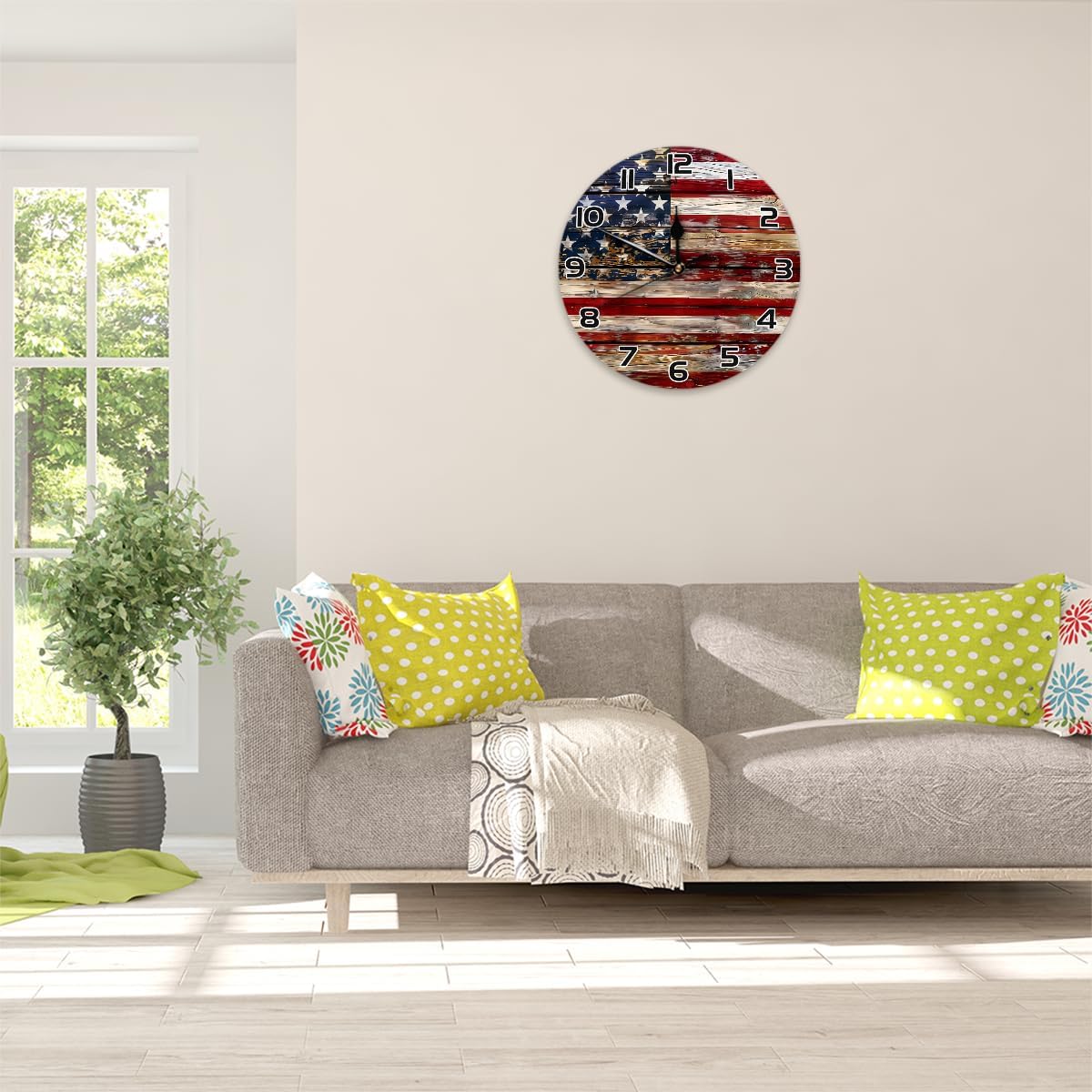 Yellow Lemon Wall Clock Battery Operated 10 in Round Wall Clocks Slilent Non Ticking Quartz Analog Clock for Bedroom Kids Living Room Classroom Decor