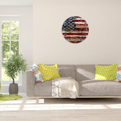 Yellow Lemon Wall Clock Battery Operated 10 in Round Wall Clocks Slilent Non Ticking Quartz Analog Clock for Bedroom Kids Living Room Classroom Decor