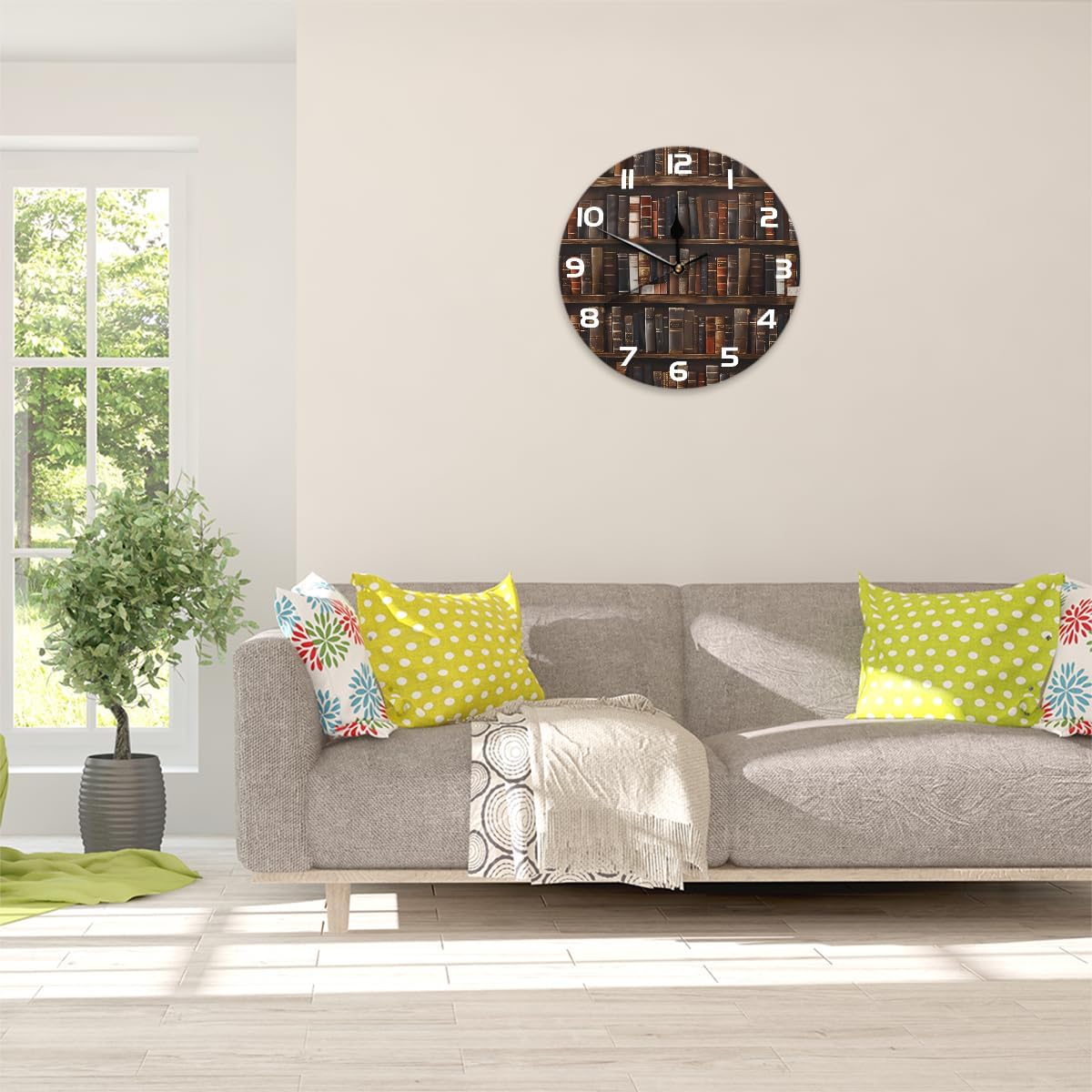 Yellow Lemon Wall Clock Battery Operated 10 in Round Wall Clocks Slilent Non Ticking Quartz Analog Clock for Bedroom Kids Living Room Classroom Decor