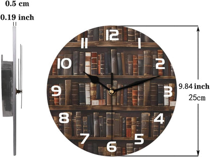 Yellow Lemon Wall Clock Battery Operated 10 in Round Wall Clocks Slilent Non Ticking Quartz Analog Clock for Bedroom Kids Living Room Classroom Decor