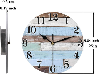 Yellow Lemon Wall Clock Battery Operated 10 in Round Wall Clocks Slilent Non Ticking Quartz Analog Clock for Bedroom Kids Living Room Classroom Decor