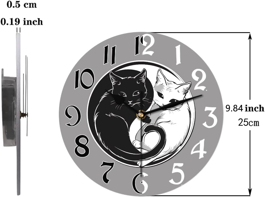 Yellow Lemon Wall Clock Battery Operated 10 in Round Wall Clocks Slilent Non Ticking Quartz Analog Clock for Bedroom Kids Living Room Classroom Decor