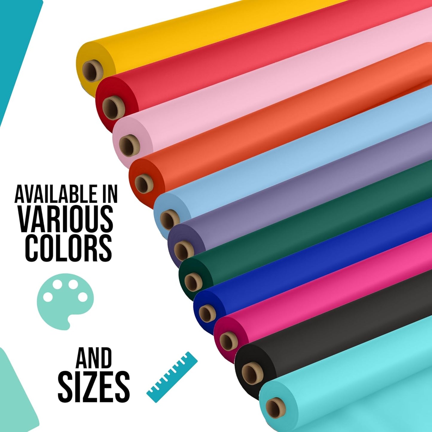 Party Solids Yellow Plastic Table Cover Roll 40" X 300' Table Cloth Plastic Cover Roll - Premium Quality Thick 0.5 MIL Banquet Rolls - Disposable Tablecloth Rolls