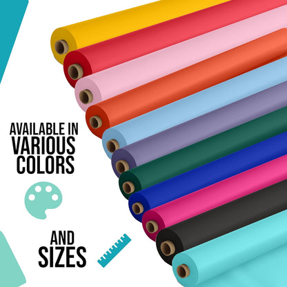 Party Solids Yellow Plastic Table Cover Roll 40" X 300' Table Cloth Plastic Cover Roll - Premium Quality Thick 0.5 MIL Banquet Rolls - Disposable Tablecloth Rolls