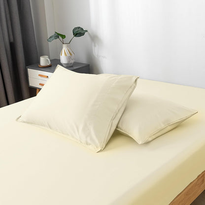 BELLA COTERIE Luxury Bamboo Viscose Standard Size Pillowcase Set | 100% Organically Grown | Cooling For Hot Sleepers | Ultra Soft | Hypoallergenic | 2 Pillowcases [Lemonade]