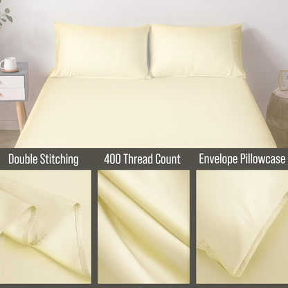 BELLA COTERIE Luxury Bamboo Viscose Standard Size Pillowcase Set | 100% Organically Grown | Cooling For Hot Sleepers | Ultra Soft | Hypoallergenic | 2 Pillowcases [Lemonade]