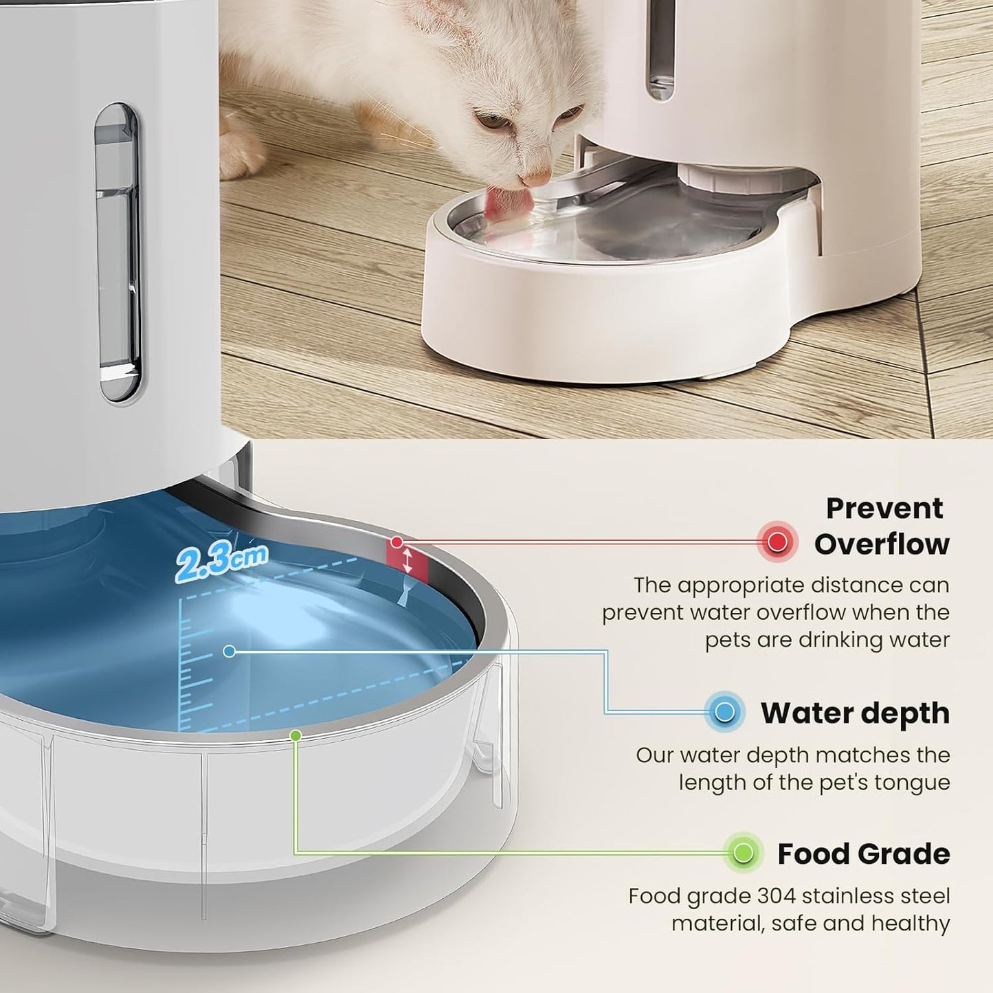 4L Pet Water Dispenser Without Electricity Unplugged Automatic | Water Bowl Dispenser, Gravity Water Dispenser for Cats Water Self Feeder Dog Fountain Dogs Bowl Bottles for Kitten Puppy