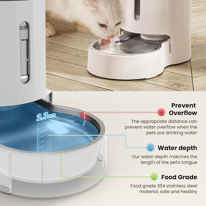 4L Pet Water Dispenser Without Electricity Unplugged Automatic | Water Bowl Dispenser, Gravity Water Dispenser for Cats Water Self Feeder Dog Fountain Dogs Bowl Bottles for Kitten Puppy