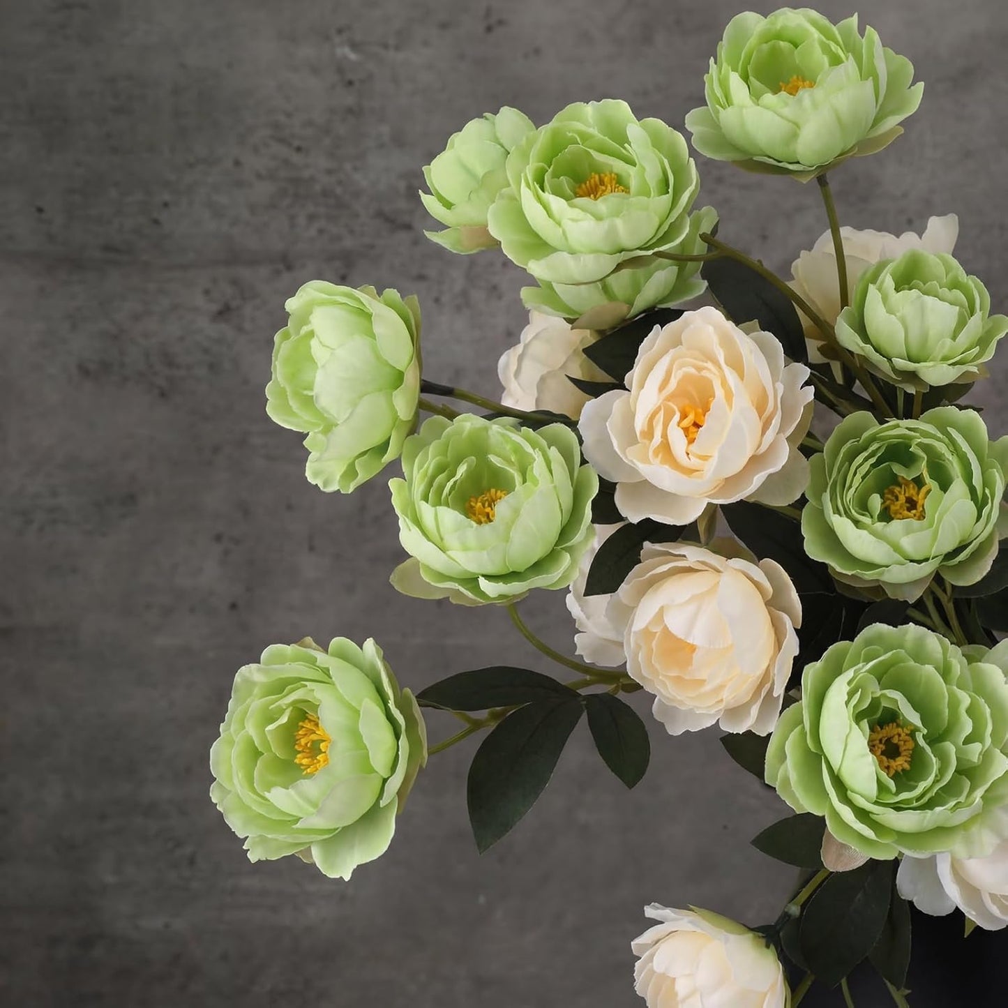 6 Pcs 32" Large Yellow Artificial Peonies Stems Flowers, Real Look Faux Silk Peony Bouquet 42 Heads Total for Vase Filler, Farmhouse Rustic Neutral Home Decor, Wedding Centerpieces
