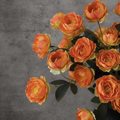6 Pcs 32" Large Yellow Artificial Peonies Stems Flowers, Real Look Faux Silk Peony Bouquet 42 Heads Total for Vase Filler, Farmhouse Rustic Neutral Home Decor, Wedding Centerpieces