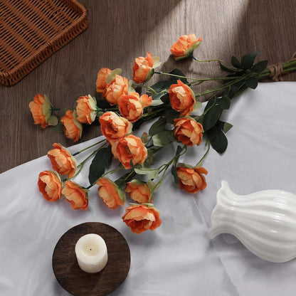 6 Pcs 32" Large Yellow Artificial Peonies Stems Flowers, Real Look Faux Silk Peony Bouquet 42 Heads Total for Vase Filler, Farmhouse Rustic Neutral Home Decor, Wedding Centerpieces