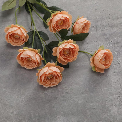 6 Pcs 32" Large Yellow Artificial Peonies Stems Flowers, Real Look Faux Silk Peony Bouquet 42 Heads Total for Vase Filler, Farmhouse Rustic Neutral Home Decor, Wedding Centerpieces