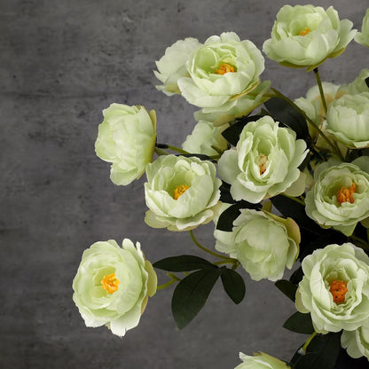 6 Pcs 32" Large Yellow Artificial Peonies Stems Flowers, Real Look Faux Silk Peony Bouquet 42 Heads Total for Vase Filler, Farmhouse Rustic Neutral Home Decor, Wedding Centerpieces