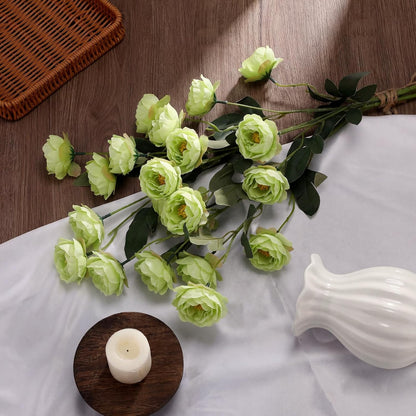 6 Pcs 32" Large Yellow Artificial Peonies Stems Flowers, Real Look Faux Silk Peony Bouquet 42 Heads Total for Vase Filler, Farmhouse Rustic Neutral Home Decor, Wedding Centerpieces