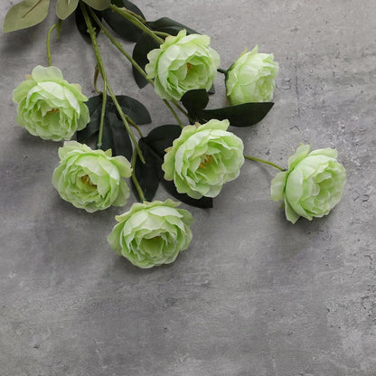 6 Pcs 32" Large Yellow Artificial Peonies Stems Flowers, Real Look Faux Silk Peony Bouquet 42 Heads Total for Vase Filler, Farmhouse Rustic Neutral Home Decor, Wedding Centerpieces