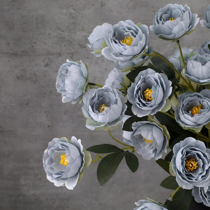 6 Pcs 32" Large Yellow Artificial Peonies Stems Flowers, Real Look Faux Silk Peony Bouquet 42 Heads Total for Vase Filler, Farmhouse Rustic Neutral Home Decor, Wedding Centerpieces