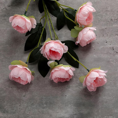 6 Pcs 32" Large Yellow Artificial Peonies Stems Flowers, Real Look Faux Silk Peony Bouquet 42 Heads Total for Vase Filler, Farmhouse Rustic Neutral Home Decor, Wedding Centerpieces