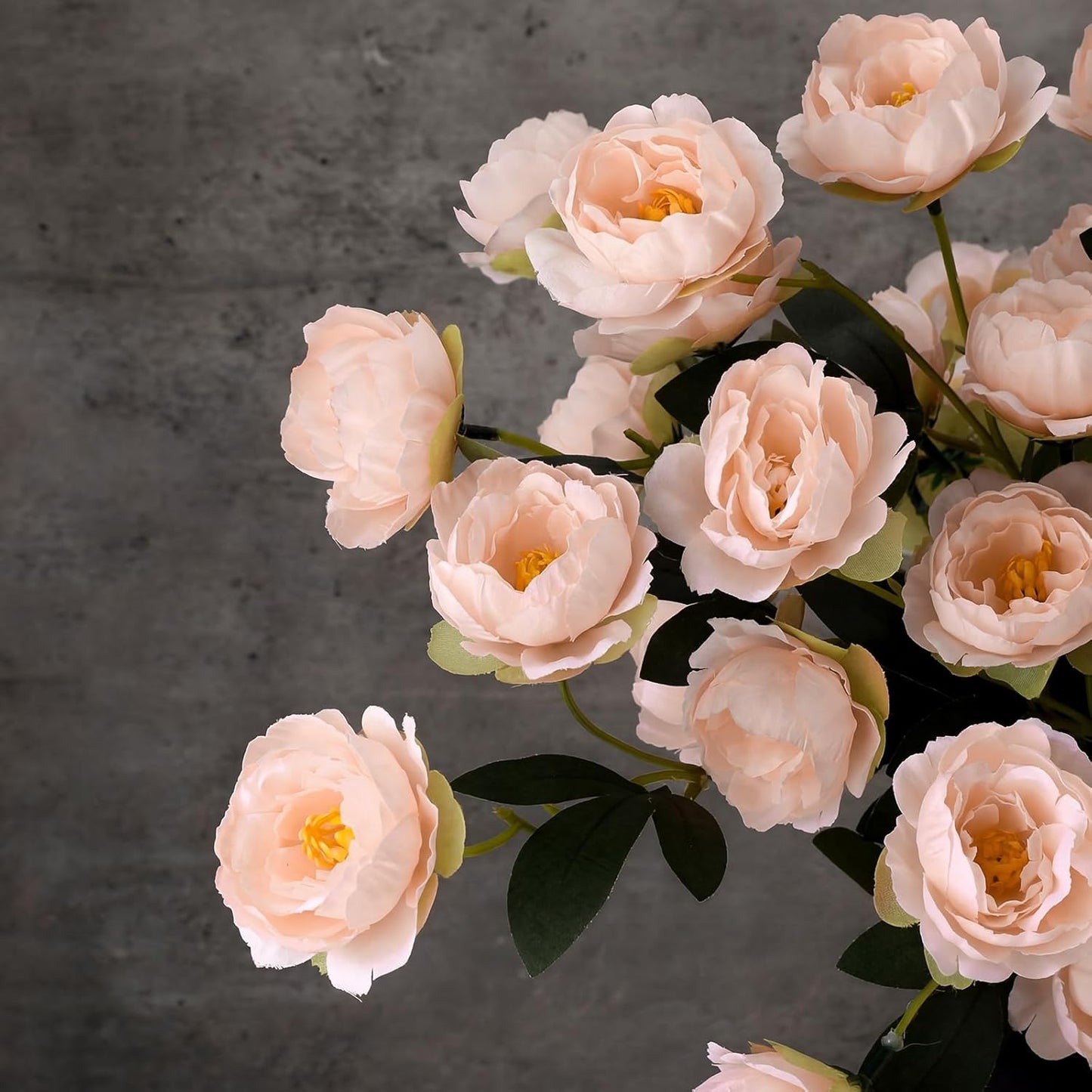 6 Pcs 32" Large Yellow Artificial Peonies Stems Flowers, Real Look Faux Silk Peony Bouquet 42 Heads Total for Vase Filler, Farmhouse Rustic Neutral Home Decor, Wedding Centerpieces