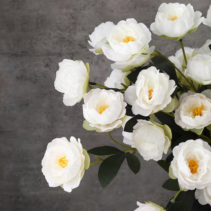 6 Pcs 32" Large Yellow Artificial Peonies Stems Flowers, Real Look Faux Silk Peony Bouquet 42 Heads Total for Vase Filler, Farmhouse Rustic Neutral Home Decor, Wedding Centerpieces