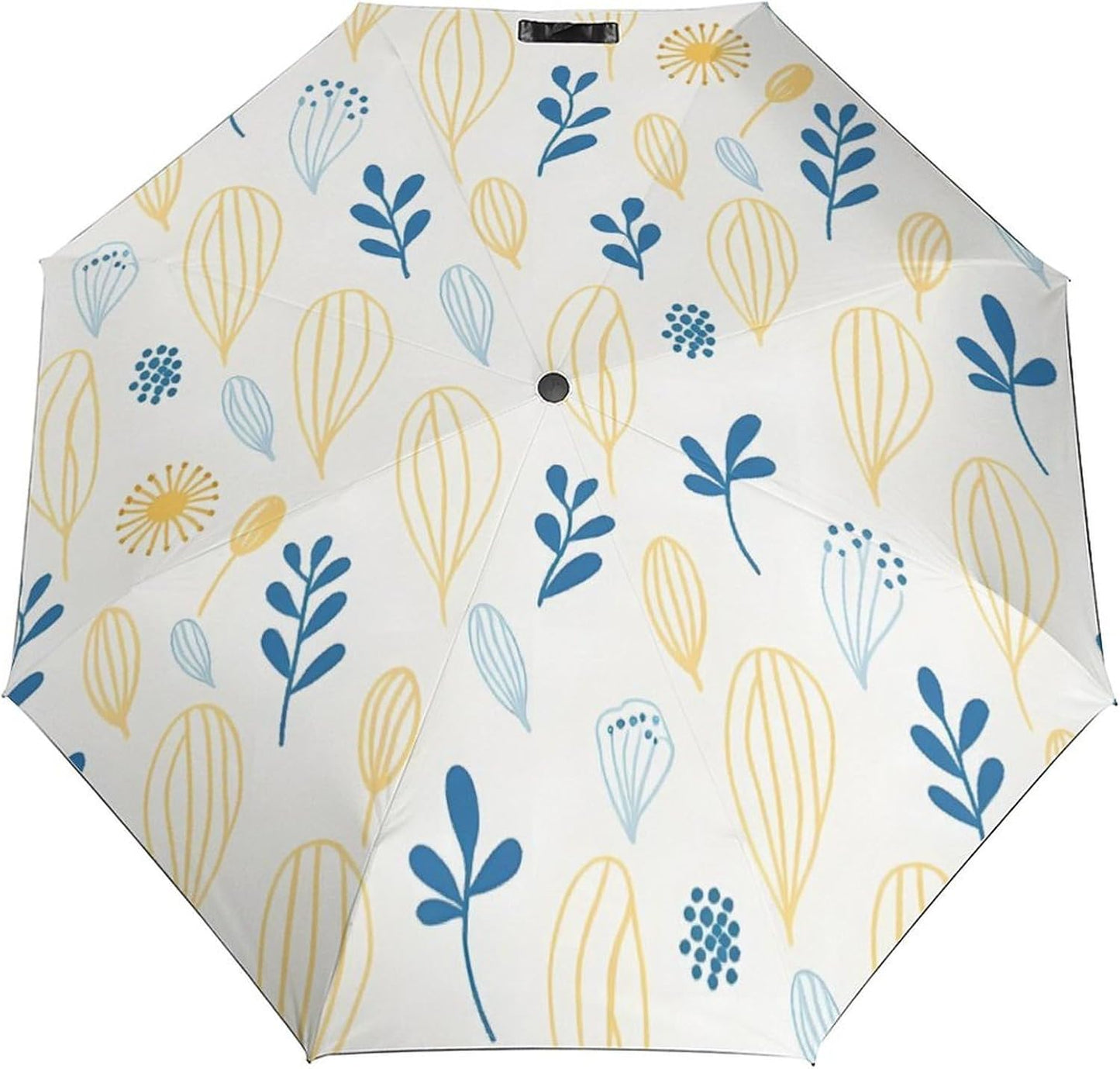 Automatic Compact Travel Umbrella Windproof Waterproof UV Protection Folding Umbrella With Printed Sleeve
