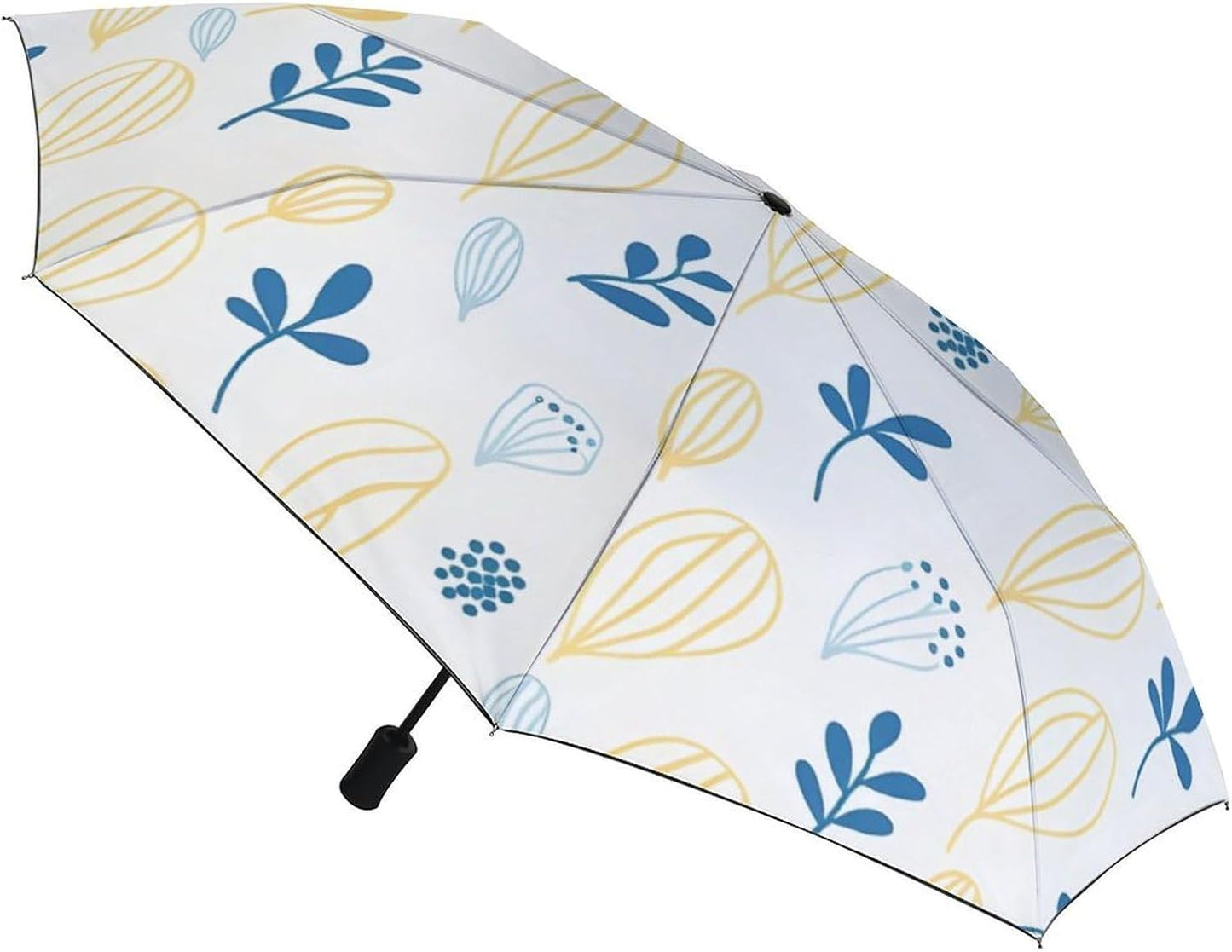 Automatic Compact Travel Umbrella Windproof Waterproof UV Protection Folding Umbrella With Printed Sleeve