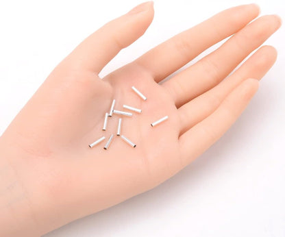 100pcs Adabele Tarnish Resistant Gold Straight Tube Beads 10mm, Hole 1.2mm | Premium 18K Yellow Gold Plated, Sleek Hollow Metal Straight Pipes Spacer Tubes for Craft Jewelry Making Bracelets