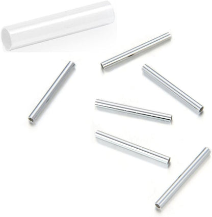 100pcs Adabele Tarnish Resistant Gold Straight Tube Beads 10mm, Hole 1.2mm | Premium 18K Yellow Gold Plated, Sleek Hollow Metal Straight Pipes Spacer Tubes for Craft Jewelry Making Bracelets