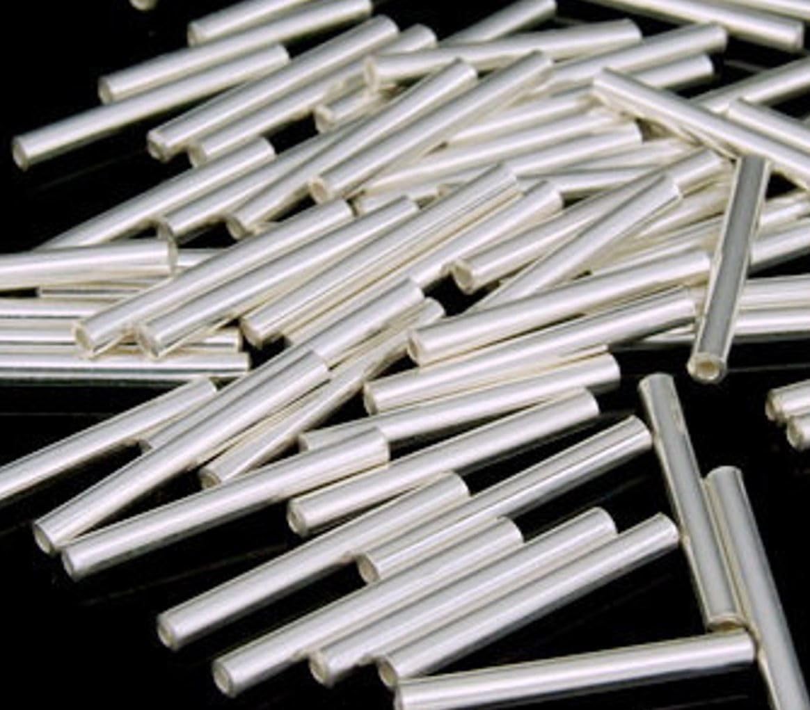 100pcs Adabele Tarnish Resistant Gold Straight Tube Beads 10mm, Hole 1.2mm | Premium 18K Yellow Gold Plated, Sleek Hollow Metal Straight Pipes Spacer Tubes for Craft Jewelry Making Bracelets