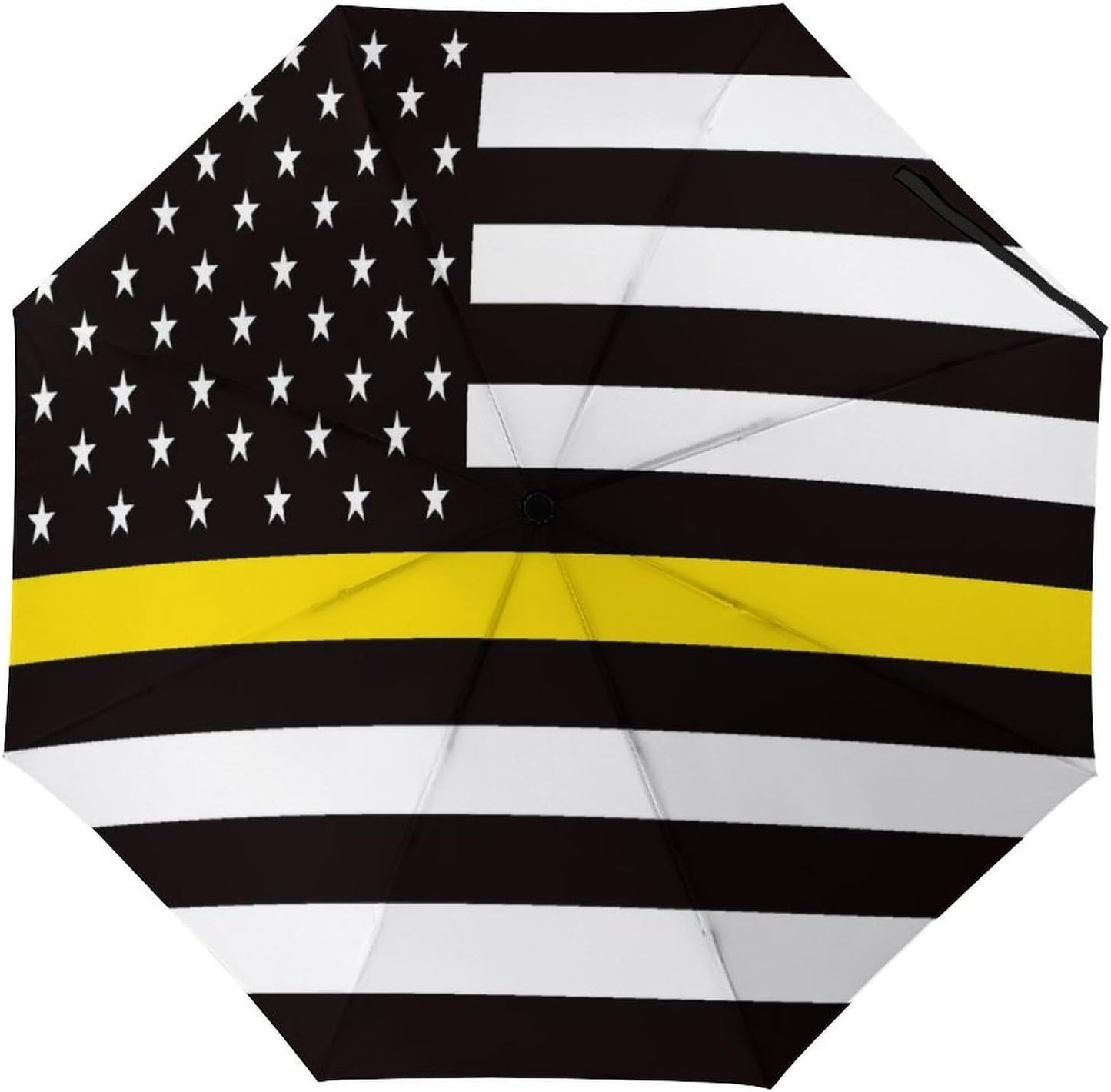 Thin Yellow Gold Line U.S.A Flag Compact Umbrella 3 Folding Windproof Automatic Umbrellas Portable Travel Accessories
